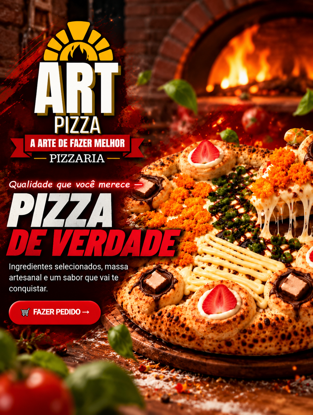 ART PIZZA — Pizza de verdade: ingredientes selecionados, massa artesanal e um sabor que vai te conquistar